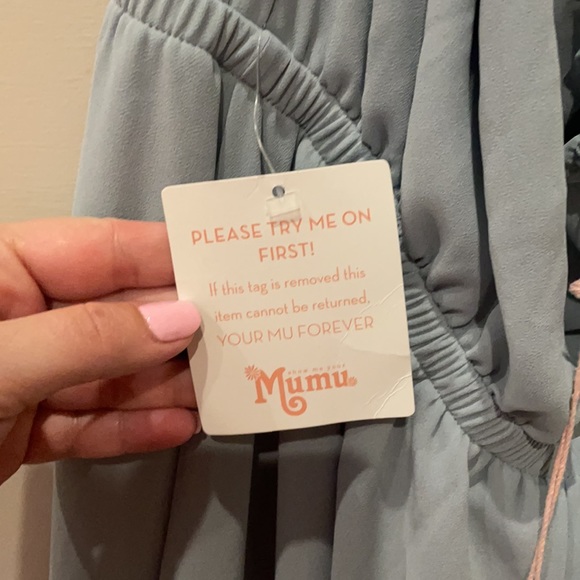 BNWT Show Me Your Mumu steel blue halter bridesmaid dress - Picture 5 of 5